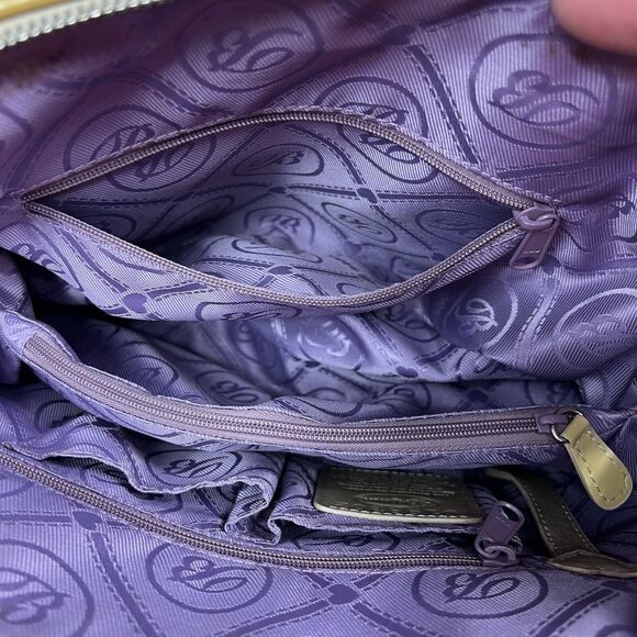 Brighton Metallic Cream Pebbled Leather Dual Handle Satchel U197302 Tassel Charm - Picture 13 of 14